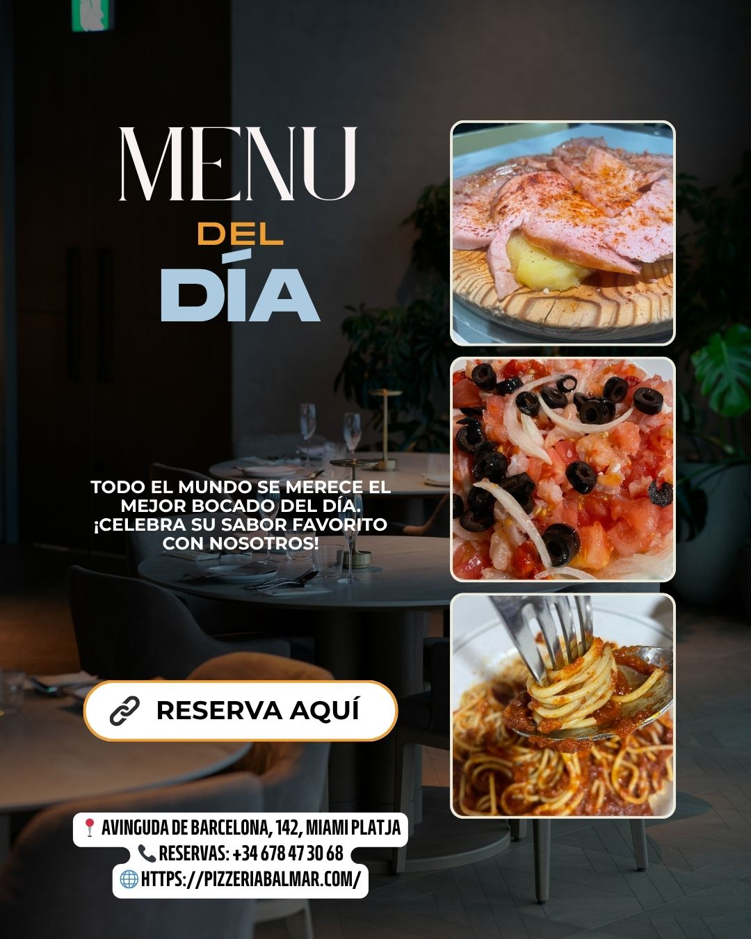 Menú del día en Miami Playa - Restaurante Balmar